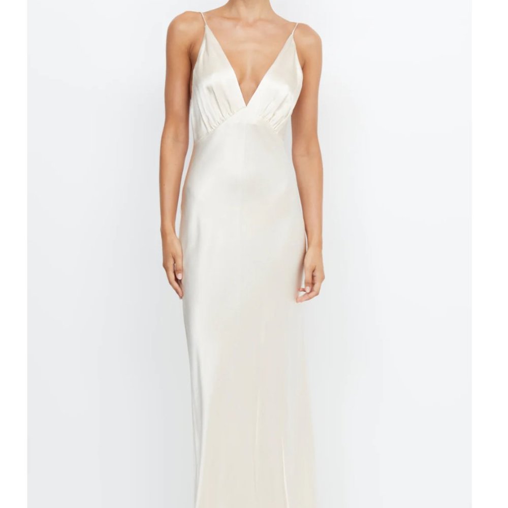 BEC + BRIDGE US MOON DANCE V MAXI DRESS size US6 Sand